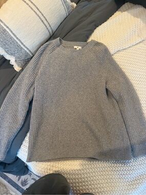 bp Gray Ribbed Crewneck Sweater